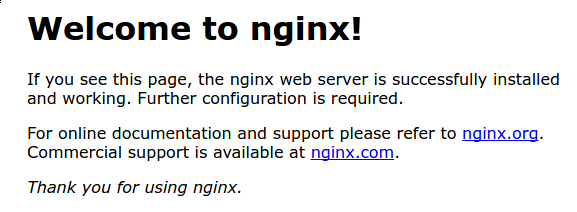 Default Nginx landing page