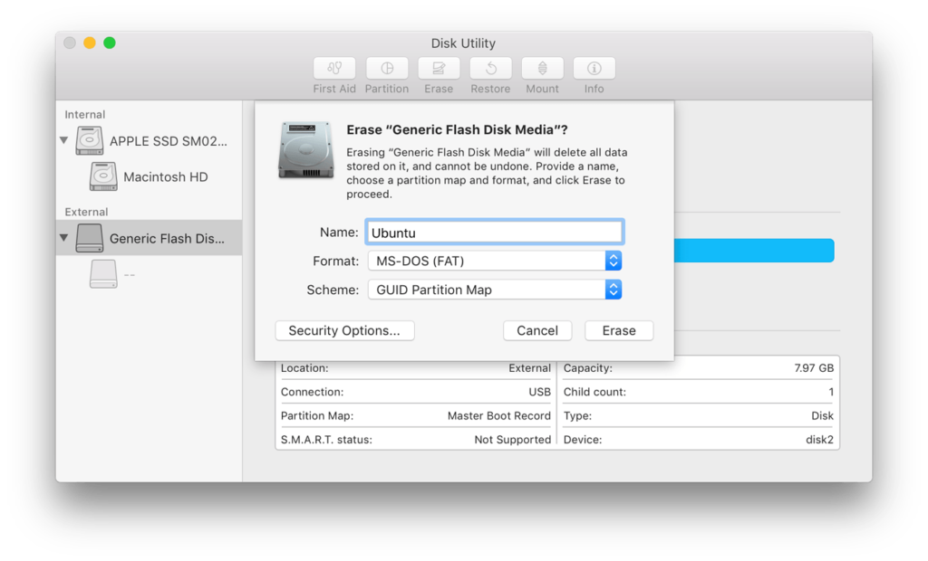 Use Disk Utility to create bootable USB stick