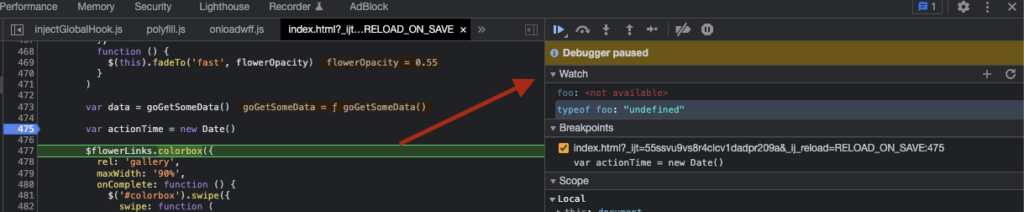 Watch the value of variables and expressions in Chrome DevTools.