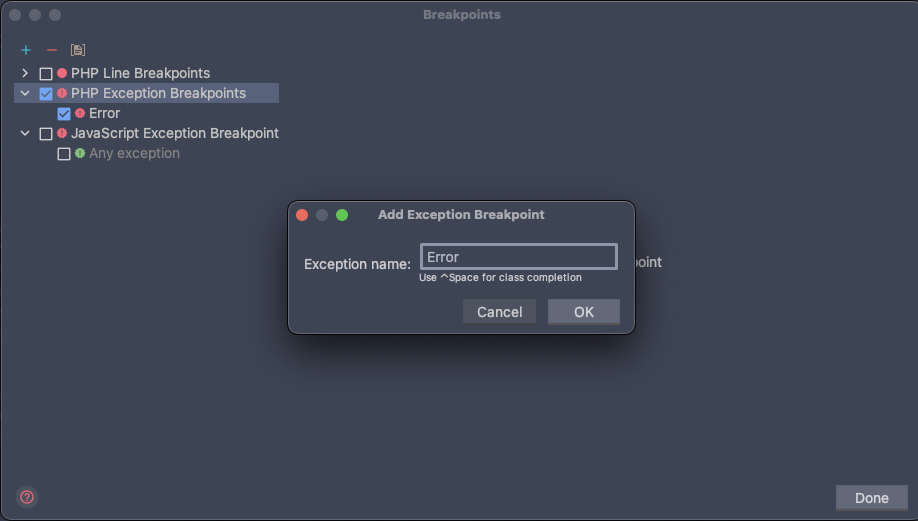 PHPStorm: Break on all PHP errors