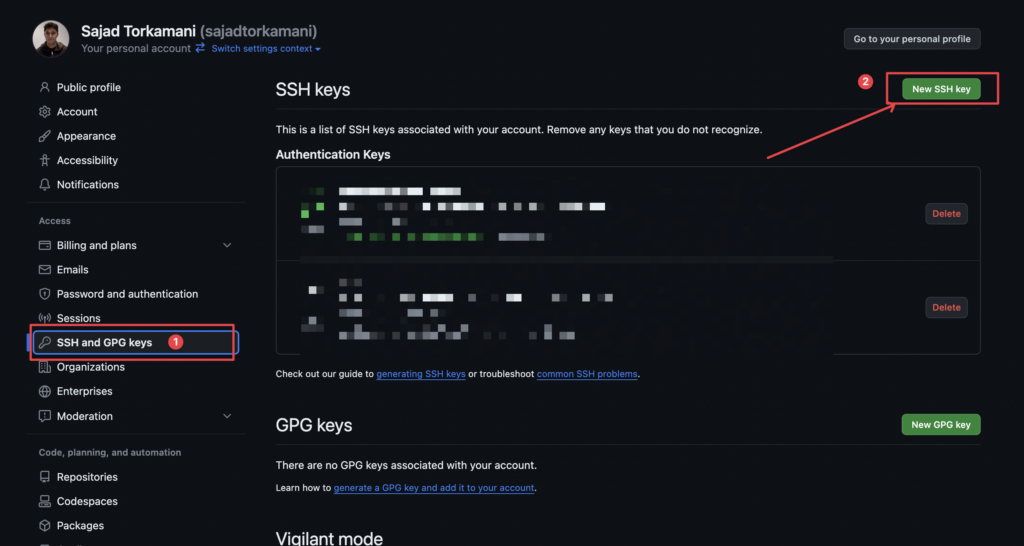 Add GitHub SSH key for Digital Dcean server