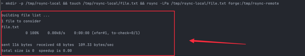 rsync: Quickly test file transfer