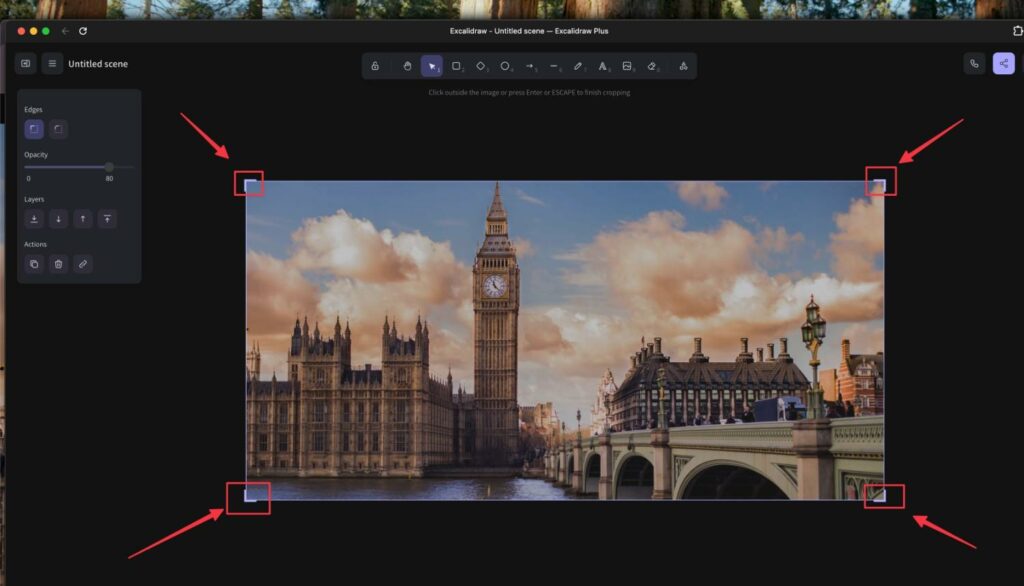 Crop image in Excalidraw