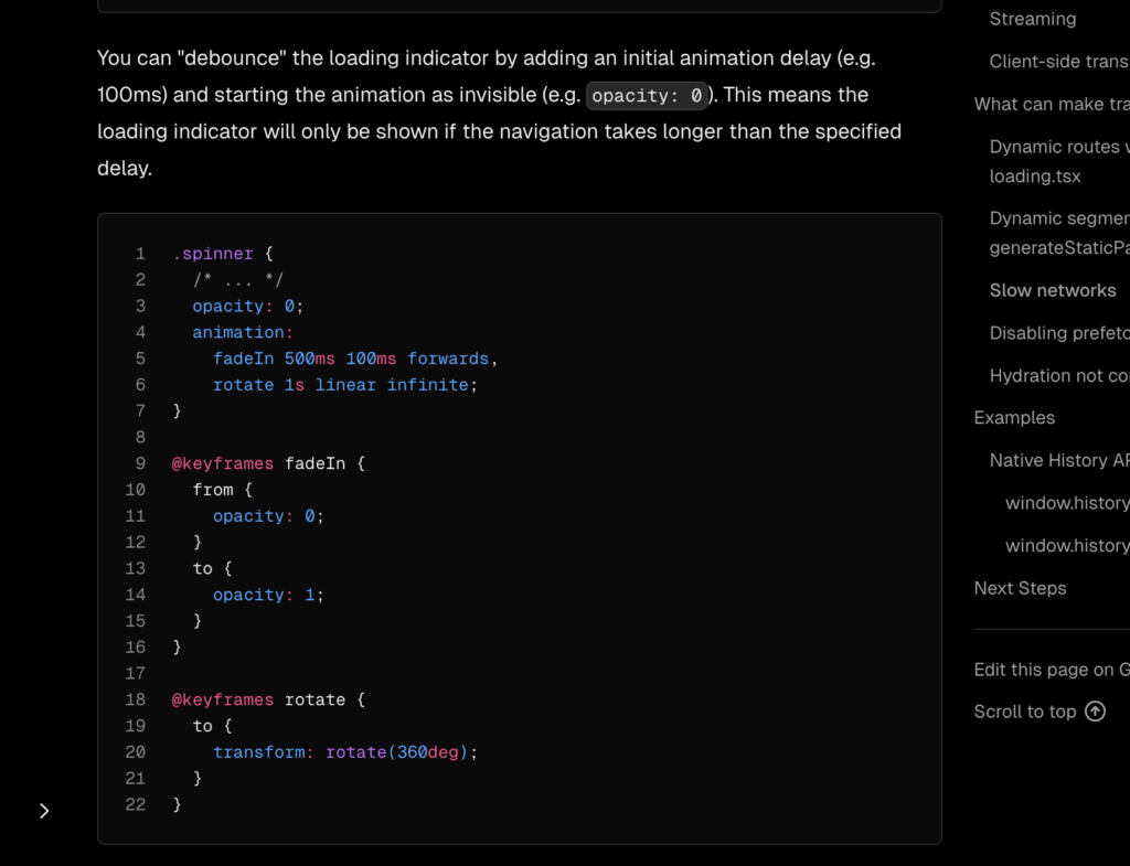 Web dev technique: delayed loading spinner