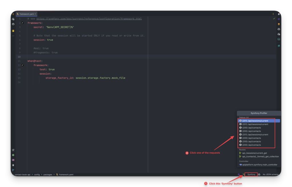 Quickly view Symfony profiler requests in PHPStorm