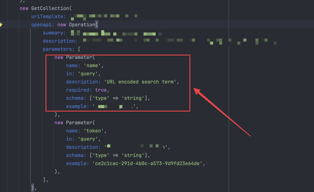 API Platform: Document query param variable