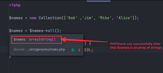 Generics in PHP