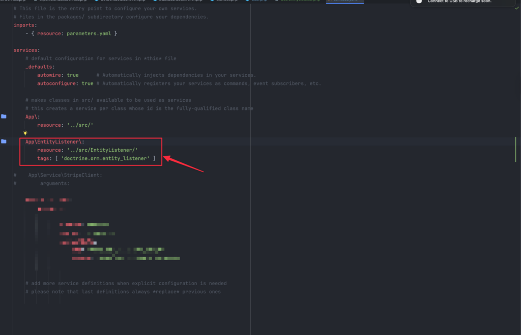 Configure entity listeners as services