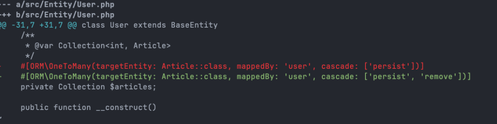 cascade: ['remove'] in Doctrine
